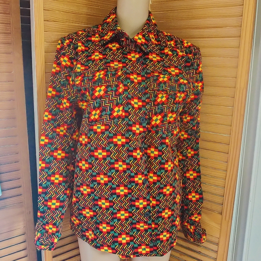 Kente Print Shacket - Picture 6 of 8